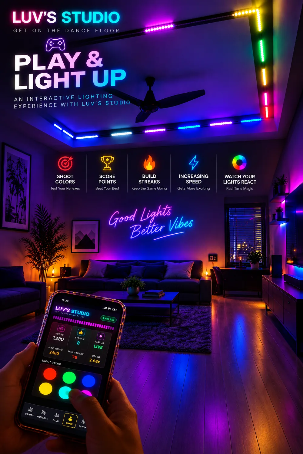 Play and Light Up — interactive light game on your phone