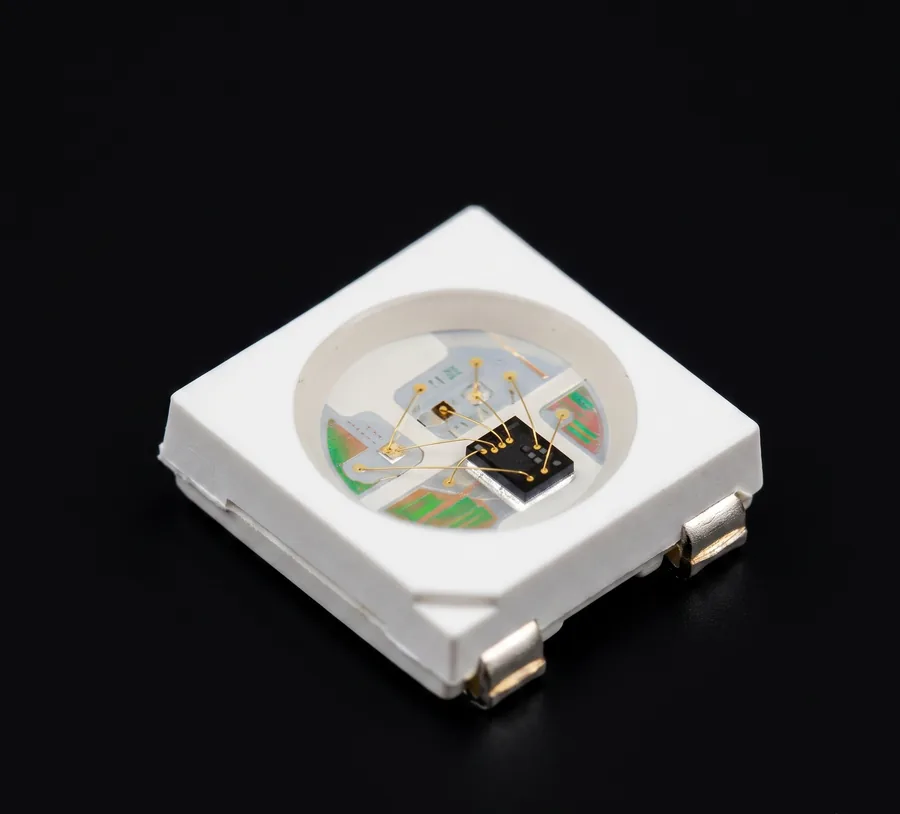 WS2812B RGBIC LED chip close-up